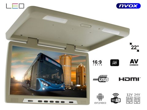 Monitor podwieszany podsufitowy led 22cali z systemem android usb fm bt wifi 12v/24v Monitor podwieszany podsufitowy led 22cali z systemem android usb fm bt wifi 12v/24v