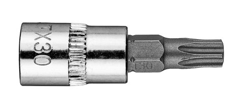 Końcówka TORX TX30 na nasadce 1/4", krótka, 37 mm Końcówka TORX TX30 na nasadce 1/4", krótka, 37 mm