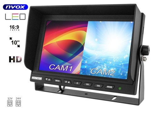 Monitor lcd 9cali z obsługa do 2 kamer 4pin 12v 24v Monitor lcd 9cali z obsługa do 2 kamer 4pin 12v 24v