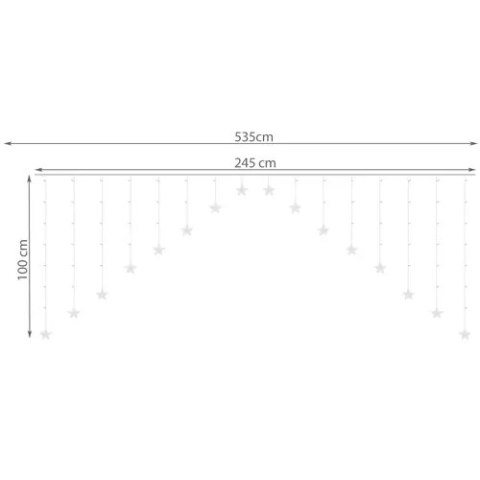 Kurtyna świetlna 136LED USB ciepły biały KŚ19738 Kurtyna świetlna 136LED USB ciepły biały KŚ19738