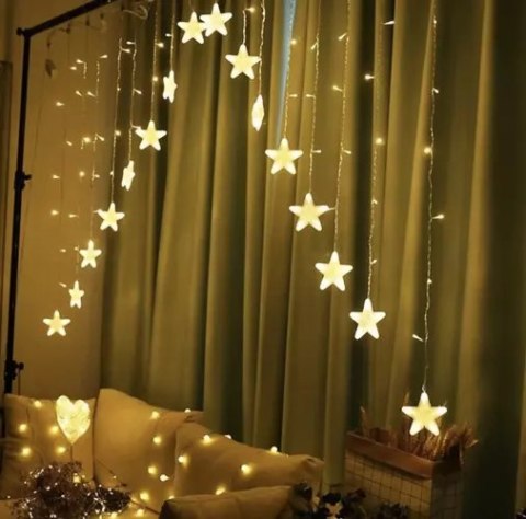 Kurtyna świetlna 136LED USB ciepły biały KŚ19738 Kurtyna świetlna 136LED USB ciepły biały KŚ19738