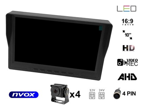 Monitor samochodowy lcd 9cali ahd 4pin z funkcją rejestratora 12v 24v oraz 4 kamery ahd Monitor samochodowy lcd 9cali ahd 4pin z funkcją rejestratora 12v 24v oraz 4 kamery ahd