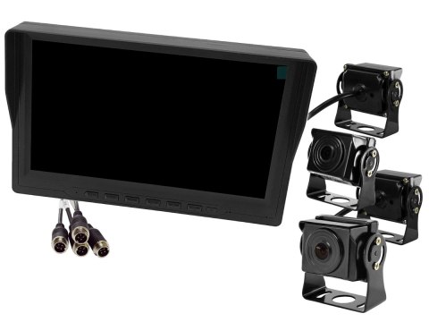 Monitor samochodowy lcd 9cali ahd 4pin z funkcją rejestratora 12v 24v oraz 4 kamery ahd Monitor samochodowy lcd 9cali ahd 4pin z funkcją rejestratora 12v 24v oraz 4 kamery ahd