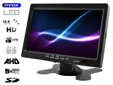 Nvox ahm612r-s dual monitor samochodowy wolnostojący lcd 7cali cali ahd/hd 4pin z ramką 12/24v zestaw Nvox ahm612r-s dual monitor samochodowy wolnostojący lcd 7cali cali ahd/hd 4pin z ramką 12/24v zestaw