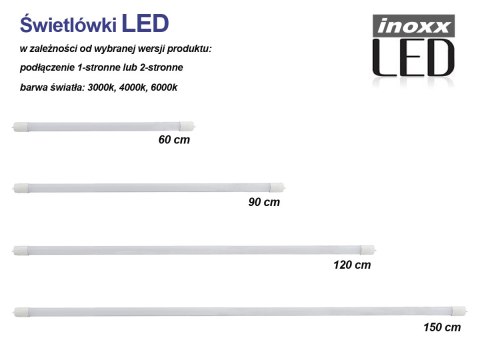 Świetlówka led 60cm 9w t8 3000k g13 ciepła przezroczysta jednostronna Świetlówka led 60cm 9w t8 3000k g13 ciepła przezroczysta jednostronna