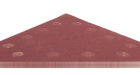 Papier ścierny na rzep K120, trójkątny z 12 otworami, 5szt do szlifierki 59G264 Papier ścierny na rzep K120, trójkątny z 12 otworami, 5szt do szlifierki 59G264