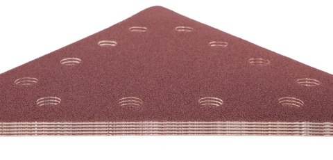 Papier ścierny na rzep K80, trójkątny z 12 otworami, 5szt do szlifierki 59G264 Papier ścierny na rzep K80, trójkątny z 12 otworami, 5szt do szlifierki 59G264