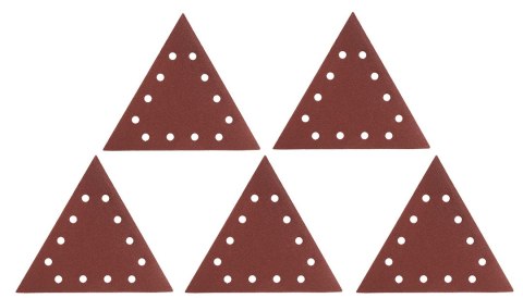 Papier ścierny na rzep K80, trójkątny z 12 otworami, 5szt do szlifierki 59G264 Papier ścierny na rzep K80, trójkątny z 12 otworami, 5szt do szlifierki 59G264