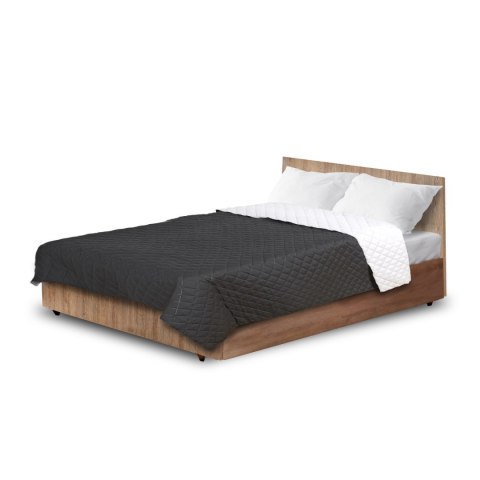 Narzuta dwustronna pikowana biało-czarna 200x220 cm Medicline Narzuta dwustronna pikowana biało-czarna 200x220 cm Medicline