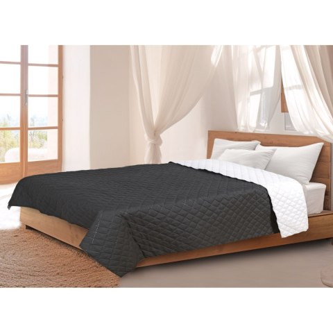 Narzuta dwustronna pikowana biało-czarna 200x220 cm Medicline Narzuta dwustronna pikowana biało-czarna 200x220 cm Medicline