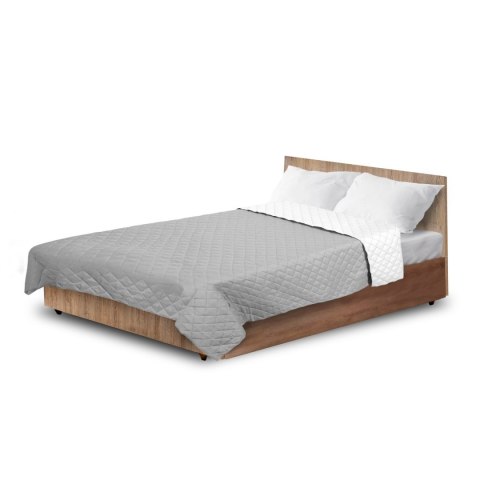 Narzuta dwustronna pikowana szaro-biała 220x240 cm Medicline Narzuta dwustronna pikowana szaro-biała 220x240 cm Medicline