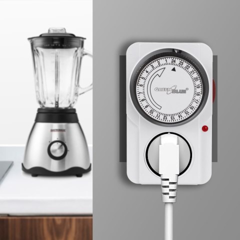Włącznik czasowy - timer mechaniczny GreenBlue, 48 programów, max. obciążenie 16A, IP20, GB360 E Włącznik czasowy - timer mechaniczny GreenBlue, 48 programów, max. obciążenie 16A, IP20, GB360 E