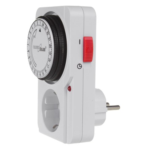 Włącznik czasowy - timer mechaniczny GreenBlue, 48 programów, max. obciążenie 16A, IP20, GB360 F Włącznik czasowy - timer mechaniczny GreenBlue, 48 programów, max. obciążenie 16A, IP20, GB360 F