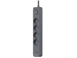 Listwa zasilająca antyprzepięciowa TRACER Power Line+ mobile ready 1.5 m (4 gniazda + 1x USB A+ 1x Type C, PD18W)