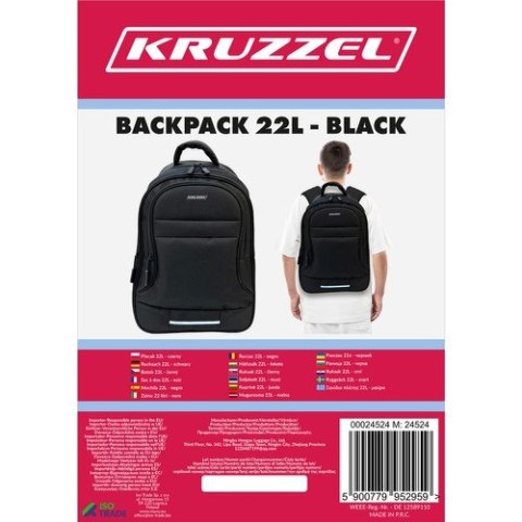Plecak 22L - czarny Kruzzel 24524 Plecak 22L - czarny Kruzzel 24524