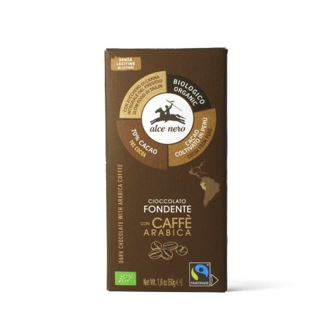 CZEKOLADA GORZKA Z KAWĄ FAIR TRADE BEZGLUTENOWA BIO 50 g - ALCE NERO CZEKOLADA GORZKA Z KAWĄ FAIR TRADE BEZGLUTENOWA BIO 50 g - ALCE NERO
