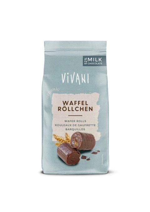 ROLLSY WAFLOWE W MLECZNEJ CZEKOLADZIE BIO 125 g - VIVANI ROLLSY WAFLOWE W MLECZNEJ CZEKOLADZIE BIO 125 g - VIVANI