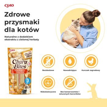 INABA Churu Bites Wrapy z kurczakiem - przysmak dla kota - 3x10 g INABA Churu Bites Wrapy z kurczakiem - przysmak dla kota - 3x10 g