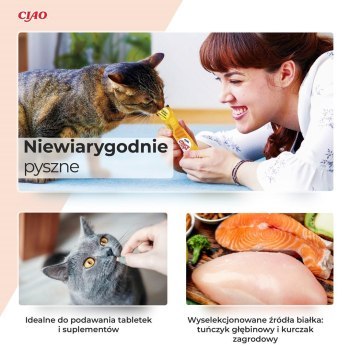 INABA Churu Pops Tuńczyk z kurczakiem - przysmak dla kota - 4x15 g INABA Churu Pops Tuńczyk z kurczakiem - przysmak dla kota - 4x15 g