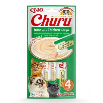 INABA Churu Tuńczyk z kurczakiem - przysmak dla kota - 4x14 g INABA Churu Tuńczyk z kurczakiem - przysmak dla kota - 4x14 g