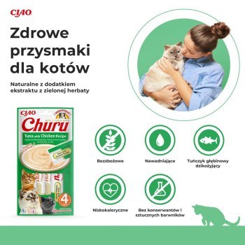 INABA Churu Tuńczyk z kurczakiem - przysmak dla kota - 4x14 g INABA Churu Tuńczyk z kurczakiem - przysmak dla kota - 4x14 g