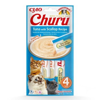 INABA Churu Tuńczyk z przegrzebkami - przysmak dla kota - 4x14 g INABA Churu Tuńczyk z przegrzebkami - przysmak dla kota - 4x14 g