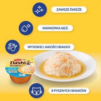 INABA Dashi Delights Kurczak Przegrzebki - Przysmak dla kotów - 70g INABA Dashi Delights Kurczak Przegrzebki - Przysmak dla kotów - 70g