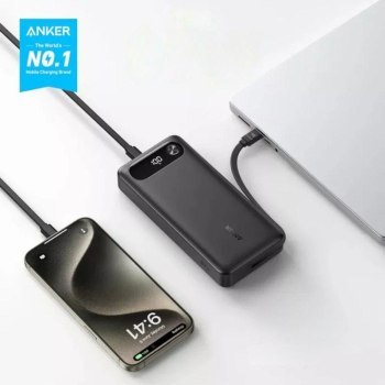 Powerbank Anker 20000mAh 87W z wbudowanym złączem USB-C czarny Powerbank Anker 20000mAh 87W z wbudowanym złączem USB-C czarny