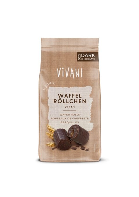 ROLLSY WAFLOWE W GORZKIEJ CZEKOLADZIE BIO 125 g - VIVANI ROLLSY WAFLOWE W GORZKIEJ CZEKOLADZIE BIO 125 g - VIVANI