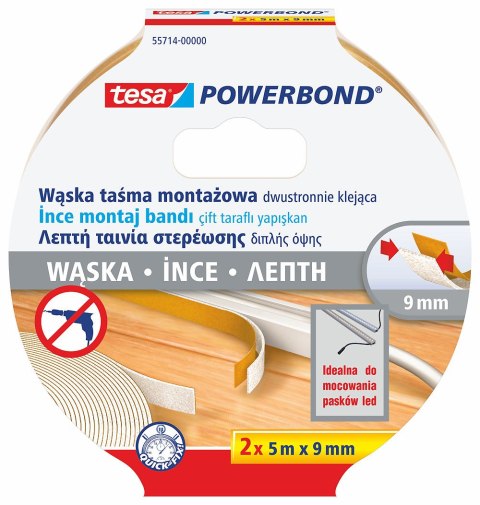 Taśma montażowa powerbond do listw led 2x 5m:9mm Taśma montażowa powerbond do listw led 2x 5m:9mm