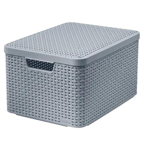 Koszyk z pokrywą Curver Rattan Style L jasny szary Koszyk z pokrywą Curver Rattan Style L jasny szary