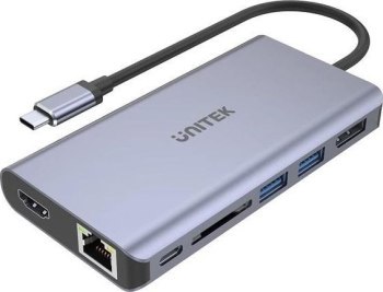 Replikator - Unitek USB-C 2x USB 3.1 HDMI DP RJ45 czytnikSD Replikator - Unitek USB-C 2x USB 3.1 HDMI DP RJ45 czytnikSD