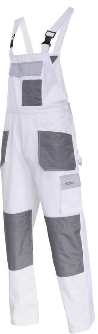 Ogrodniczki biało-szare 100% bawełna, "3xl (60)", ce, lahti Ogrodniczki biało-szare 100% bawełna, "3xl (60)", ce, lahti