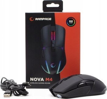 Rampage Mysz bezprzewodowa NOVA M4 gamingowa RGB USB Sensor optyczny czarna Rampage Mysz bezprzewodowa NOVA M4 gamingowa RGB USB Sensor optyczny czarna