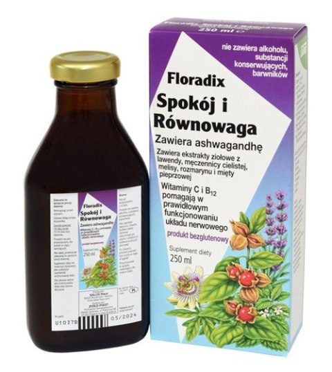 SUPLEMENT DIETY SPOKÓJ I RÓWNOWAGA W PŁYNIE BEZGLUTENOWY 250 ml - SALUS (FLORADIX) SUPLEMENT DIETY SPOKÓJ I RÓWNOWAGA W PŁYNIE BEZGLUTENOWY 250 ml - SALUS (FLORADIX)