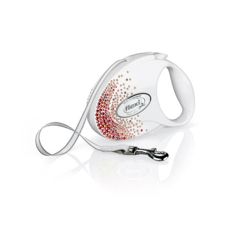 FLEXI Glam Splash Orient z kryształkami Swarovskiego rozm. S - smycz automatyczna - 3 m - biała FLEXI Glam Splash Orient z kryształkami Swarovskiego rozm. S - smycz automatyczna - 3 m - biała