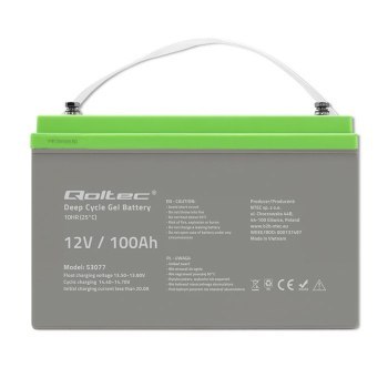 Qoltec Akumulator żelowy Deep Cycle | 12V | 100Ah Qoltec Akumulator żelowy Deep Cycle | 12V | 100Ah