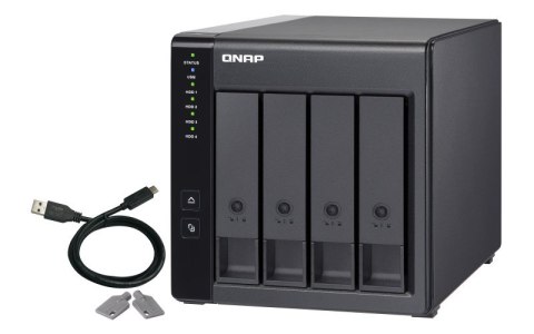 Qnap TR-004 Expansion unit ,Tower, 4x 3.5" SATA HDD, USB 3.0 type-C hardware RAID external enclosure (USB-C to USB-A cable inclu Qnap TR-004 Expansion unit ,Tower, 4x 3.5" SATA HDD, USB 3.0 type-C hardware RAID external enclosure (USB-C to USB-A cable inclu