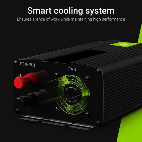 Green Cell - Przetwornica napięcia Inwerter 12V na 230V 1000W/2000W Modyfikowana sinusoida Green Cell - Przetwornica napięcia Inwerter 12V na 230V 1000W/2000W Modyfikowana sinusoida