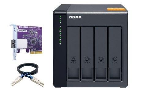 Qnap TL-D400S Expansion unit, Tower, 4x 2.5/3.5" SATA ,with a QXP-400eS-A1164 PCIe SATA host card and 1 SFF-8088 to SFF-8088 SAS Qnap TL-D400S Expansion unit, Tower, 4x 2.5/3.5" SATA ,with a QXP-400eS-A1164 PCIe SATA host card and 1 SFF-8088 to SFF-8088 SAS