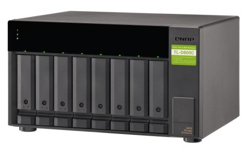 Qnap TL-D800C Expansion unit, Towerm, USB-C 3.1 Gen2 10Gbps JBOD expansion unit with a 1-meter USB-C to USB-A 3.1 Gen2 cable. Qnap TL-D800C Expansion unit, Towerm, USB-C 3.1 Gen2 10Gbps JBOD expansion unit with a 1-meter USB-C to USB-A 3.1 Gen2 cable.
