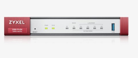 Firewall Zyxel USGFLEX100 bundle (+1 YR Gold Security Pack) 1xWAN 4xLAN SPI firewall: 900 Mbps Max. IPsec VPN: 50 Firewall Zyxel USGFLEX100 bundle (+1 YR Gold Security Pack) 1xWAN 4xLAN SPI firewall: 900 Mbps Max. IPsec VPN: 50