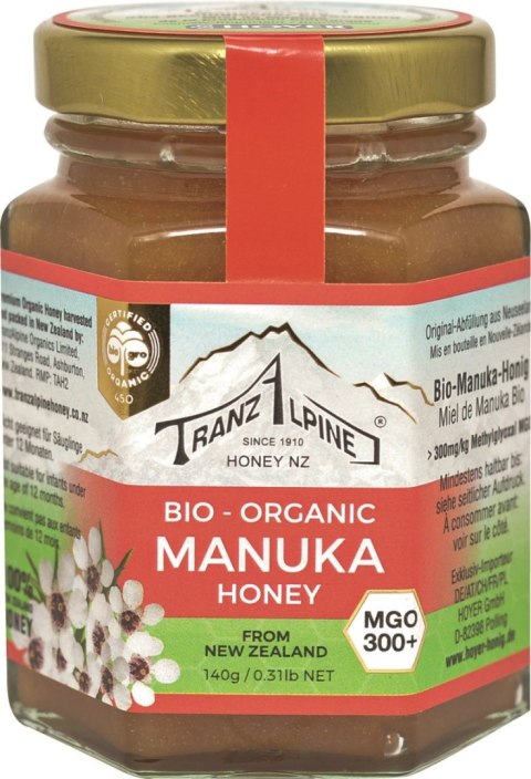 MIÓD MANUKA MGO 300+ BIO 140 g - TRANZALPINE MIÓD MANUKA MGO 300+ BIO 140 g - TRANZALPINE
