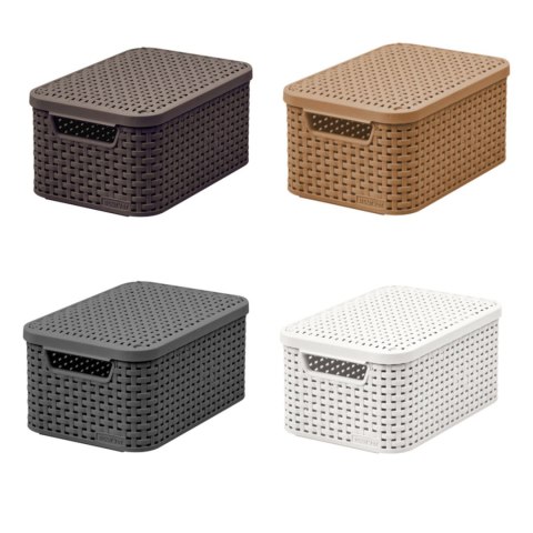 Koszyk z pokrywą Curver Rattan Style S kremowy Koszyk z pokrywą Curver Rattan Style S kremowy