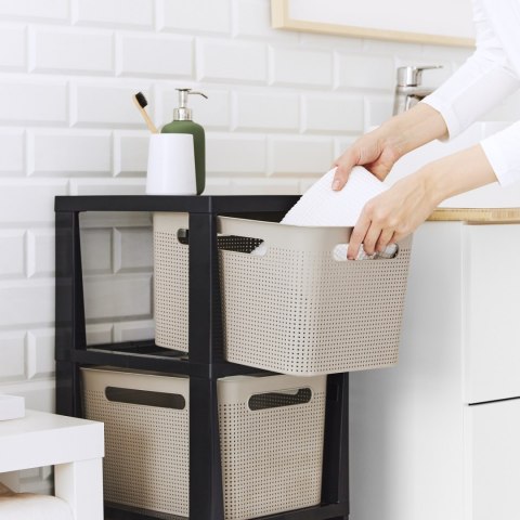 Regał składany na kółkach z 3 szufladami Rotho Brisen cappuccino Regał składany na kółkach z 3 szufladami Rotho Brisen cappuccino