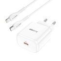 BLUE POWER ŁADOWARKA SIECIOWA BBN3 QC 20W + KABEL LIGHTNING BIAŁY