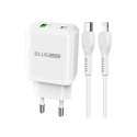 BLUE POWER ŁADOWARKA SIECIOWA PD20W+QC3.0 KABEL LIGHTNING BIAŁY