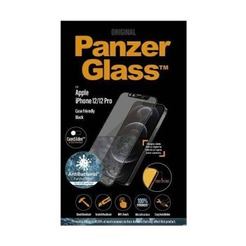 PanzerGlass E2E Microfracture iPhone 12/ 12 Pro CamSlider Case Friendly AntiBacterial czarny/black PanzerGlass E2E Microfracture iPhone 12/ 12 Pro CamSlider Case Friendly AntiBacterial czarny/black