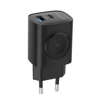 Ładowarka sieciowa do Apple Watch + 1x USB-A + 1x USB-C 20W czarna Gembird Ładowarka sieciowa do Apple Watch + 1x USB-A + 1x USB-C 20W czarna Gembird