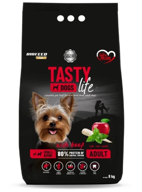 BIOFEED TASTY DOGS LIFE ADULT SMALL WITH BEEF 8KG BIOFEED TASTY DOGS LIFE ADULT SMALL WITH BEEF 8KG